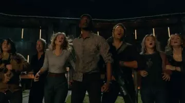 Skeleton Stamp Black Graphic T-Shirt worn by Maisie Lockwood (Isabella Sermon) in Jurassic World Dominion movie