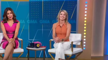 A.L.C. Asher Top In Orange porté par Amy Robach vu dans Good Morning America le 19 août 2022