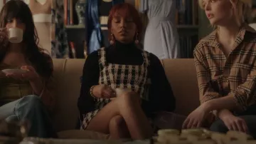 Maje Black & White Tweed Sleeveless Casual Mini Dress worn by Monet de Haan (Savannah Lee Smith) as seen in Gossip Girl (S01E10)