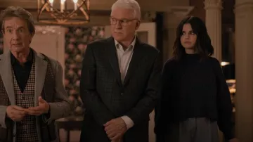 Club Monaco Ribbed A-Line Mock Neck Sweater worn by Mabel Mora (Selena Gomez) as seen in Only Murders in the Building (S02E10)