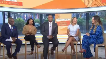 BA&Sh Hazel Puff Sleeve Cardigan worn by Sheinelle Jones as seen in Today on August 23,2022