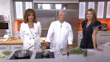Lela Rose Cotton Poplin Tiered Dress by Pearl usado por Jenna Bush Hager como se ve en Today with Hoda & Jenna el 22 de agosto de 2022