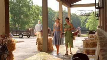 Carolina Herrera Ruched Waist Midi-Dress worn by Fallon Carrington (Elizabeth Gillies) as seen in Dynasty (S05E19)