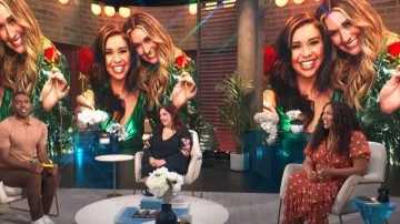 LC Lauren Conrad Polka-Dot Ruffle Faux-Wrap Robe portée par Kym Whitley comme on le voit dans E! News Daily Pop le 25 août 2022