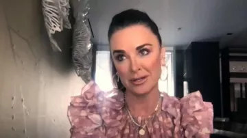 Ulla Johnson Manon Silk Blend Blouse worn by Kyle Richards as seen in E! News Daily Pop on August 25,2022
