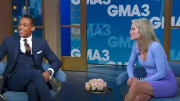 Herve Leger Ottoman Ribbed Mini Skirt worn by Amy Robach as seen in Good Morning America on August 25,2022
