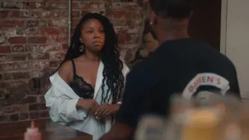 Thistle and Spire Kane V-Wire Lace Bra & Thong worn by  Malika (Toccarra Cash) as seen in Everything's Trash (S01E07)