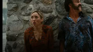 Rose floral Print Blouse in Red worn by Talulah Riley as seen in Westworld (S04E08)