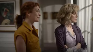 Natori Luxe Shangri-La Knit Robe worn by Virginia Mallow (Judith Light) as seen in American Horror Stories (S02E06)