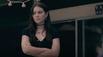 Urban Outfitters Archive Black Crinkle Shirt worn by Julia (Jasper Polish) as seen in Animal Kingdom (S06E10)