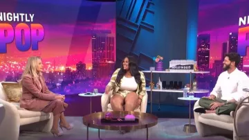 Veronica Beard Jiva Pants worn by Morgan Stewart as seen in E! News Nightly Pop on August 26,2022