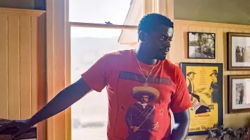 Rage Against the Machine' "Battle for Mexico" T-Shirt worn by OJ Haywood (Daniel Kaluuya) in Nope movie