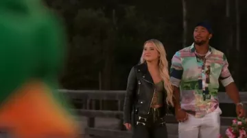 Pretty LIttle Thing Faux Leather Bik­er Jack­et worn by Deborah Chubb as seen in Love Island (S04E37)