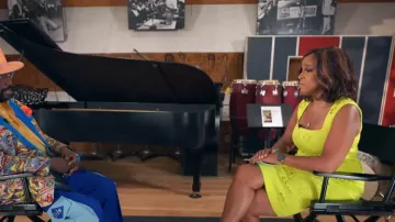 Badgley Mischka Sleeveless Cutout Dress worn by Gayle King as seen in CBS Mornings on August 29,2022