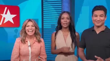 Maje Rimoda Three-Quarter Sleeve Dress worn by Kit Hoover as seen in Access Hollywood on August 23,2022