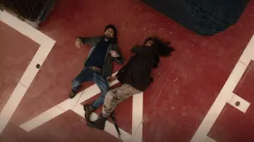 Dr. martens 1460 Smooth Cher­ry Red worn by Young Jade Wesker (Tamara Smart) as seen in Resident Evil (S01E08)