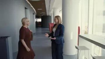 Burgundy Boat Neck Midi Dress worn by Gerri Kellman (J. Smith-Cameron) in Succession TV show (Season 3 Episode 8)