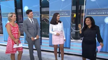 Assignment Maribel Mini Skirt worn by Seema Mody as seen in Today on August 30,2022