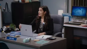 Ba&sh Otello Tie-Neck Top worn by Amy (America Ferrera) as seen in Superstore (S06E01)