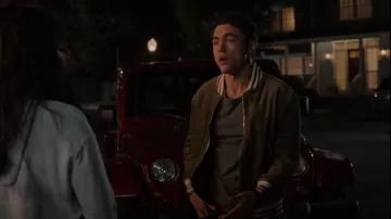 Blanknyc Faux Suede Bomber Jacket worn by Paxton Hall-Yoshida (Darren Barnet) as seen in Never Have I Ever (S02E01)