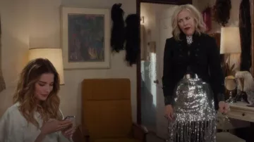 MSGM Sequined Fringe Skirt worn by Moira Rose (Catherine O'Hara) as seen in Schitt's Creek (S06E02)