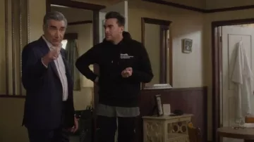 Sacai Black Truth Hoodie worn by David Rose (Daniel Levy) as seen in Schitt's Creek (S06E03)