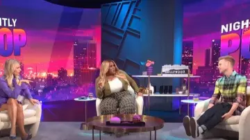 Nina Parker Trendy Plus Size Geo-Print Wide-Leg Pants worn by Nina Parker as seen in E! News Nightly Pop on August 31,2022