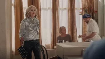 Rag & Bone Jean Hyde Studded Leather Skinny Jeans worn by Moira Rose (Catherine O'Hara) as seen in Schitt's Creek (S06E05)