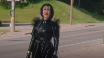 MSGM Patent Midi Dress worn by Moira Rose (Catherine O'Hara) as seen in Schitt's Creek (S06E09)