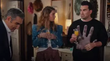 Dries Van Noten Haston Hand Print Sweatshirt worn by David Rose (Daniel Levy) as seen in Schitt's Creek (S06E13)