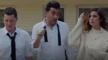 Thom Browne 4 Bar Oxford Shirt worn by David Rose (Daniel Levy) as seen in Schitt's Creek (S06E14)