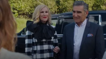 Altuzarra Fenice Gingham Blazer worn by Moira Rose (Catherine O'Hara) as seen in Schitt's Creek (S06E14)