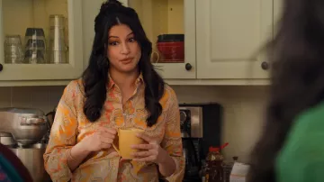 J. Crew Collection Slim Perfect Shirt In Ratti® Paisley worn by Kamala (Richa Moorjani) as seen in Never Have I Ever (S02E06)