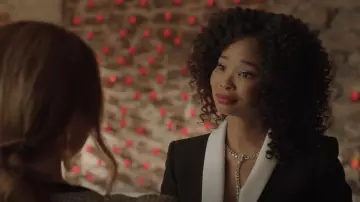 Stella + Ruby Baguette Y-Necklace worn by Monica Colby (Wakeema Hollis) as seen in Dynasty (S04E05)