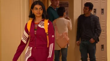 Adidas Danielle Cathari Track Pants worn by Aneesa (Megan Suri) as seen in Never Have I Ever (S02E07)