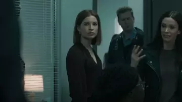 Joie Tariana Blouse worn by Leslie Larr (Stacey Farber) as seen in Superman & Lois (S01E09)