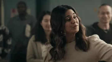 Frame Shirred Sleeve Sweater worn by Lana Lang Cushing (Emmanuelle Chriqui) as seen in Superman & Lois (S02E09)