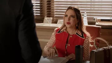 Gucci Heart & Clover GG Silk Twill Blouse porté par Fallon Carrington (Elizabeth Gillies) vu dans Dynasty (S04E08)