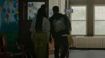 Bode New York Vic­to­ri­an Lime Trousers worn by Keisha Williams (Burgundi Baker) as seen in The Chi (S05E10)
