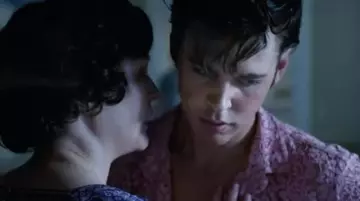 Pink floral shirt worn by Elvis (Austin Butler) in Elvis movie outfits