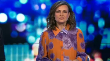 Gorman Cornflower Shirt Dress porté par Lisa Wilkinson comme vu dans The Project le 4 septembre 2022