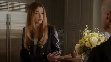 Frame Double Breasted Shrunken Blazer worn by Kirby Anders (Maddison Brown) as seen in Dynasty (S04E10)