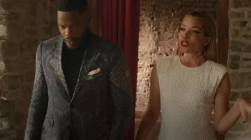 Dries Van Noten Beaded Feather Hem Cocktail Dress usado por Dominique Deveraux (Michael Michele) como se ve en Dynasty (S04E12)