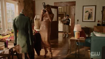 Sandales Saint Laurent Leopard Print portées par Dominique Deveraux (Michael Michele) vues dans Dynasty (S04E12)