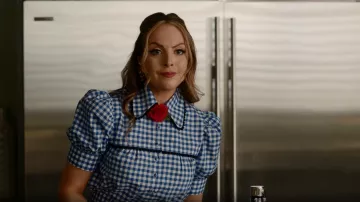 Rodarte Gingham Puff Sleeve Blouse porté par Fallon Carrington (Elizabeth Gillies) comme vu dans Dynasty (S04E13)