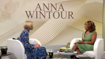 Vestido de Safiyaa Loide usado por Gayle King como se ve en CBS Mornings