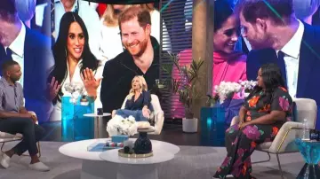 Boohoo Floral Print Belted Wide Leg Jumpsuit worn by Loni Love as seen in E! News Daily Pop on September 07,2022