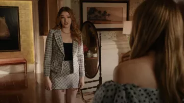 Zara Double Breasted Textured Weave Jacket worn by Kirby Anders (Maddison Brown) as seen in Dynasty (S04E14)