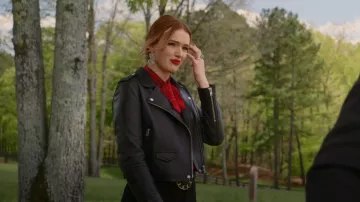 Iro Ashville Leather Moto Jacket worn by Kirby Anders (Maddison Brown) as seen in Dynasty (S04E14)