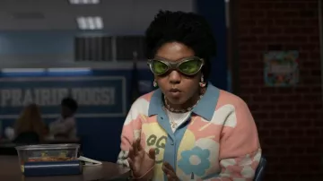 Lazy Oaf You Are My Sunshine Cardigan worn by Beth Chapel (Anjelika Washington) as seen in DC's Stargirl (S03E01)